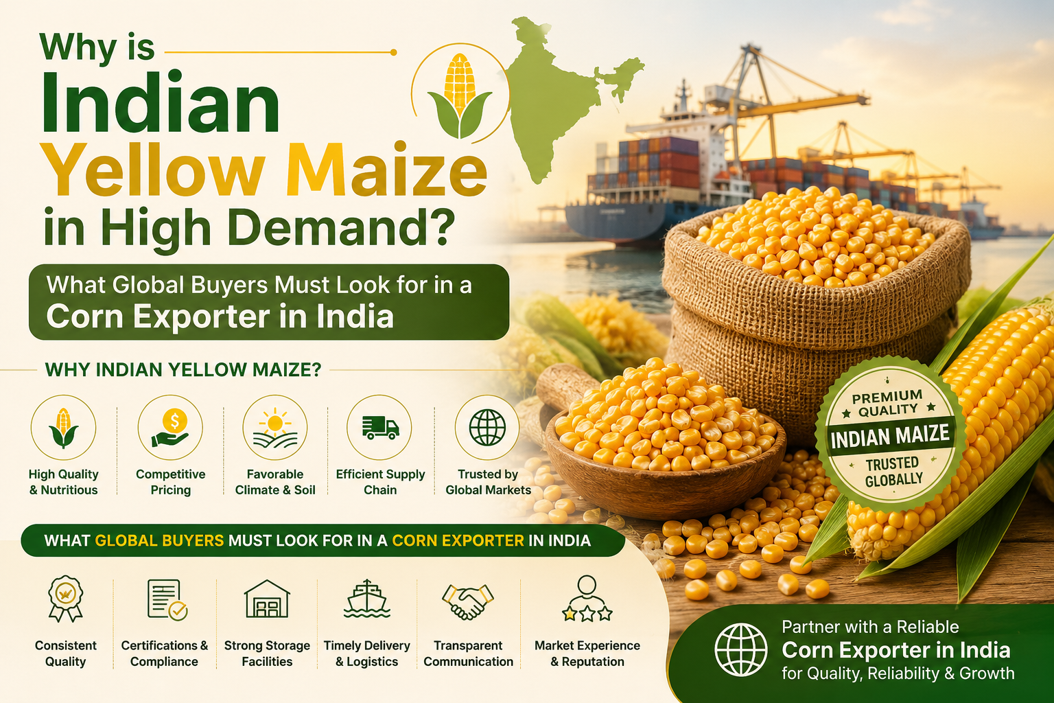 Why is Indian Yellow Maize in High Demand? What Global Buyers Must Look for in a Corn Exporter in India